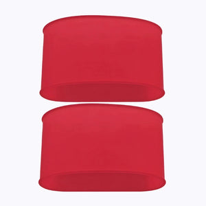 Shinplex red silicone shin guard bands pair