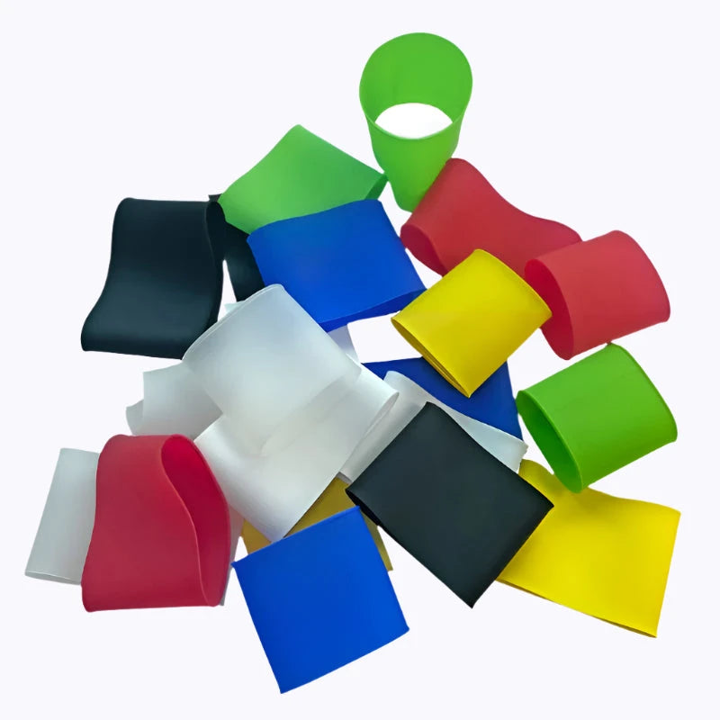 Multiple Shinplex silicone shin guard bands in assorted colours