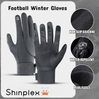 Shinplex Winter Football Gloves palm grip detail with texture