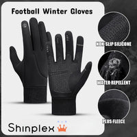 Shinplex Winter Football Gloves side profile showing wrist support