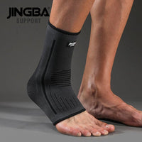 Compression ankle support brace for football with knitted fabric construction
